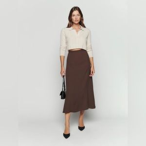 NWT Reformation Bea Skirt in brown